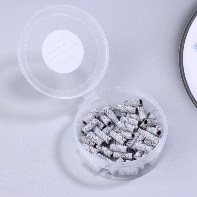 50 Pcs 3.1Mm Mini Nail Sanding Bands Uv Gel Acrylic Polish Remover Nail Tool Set 120/150/180/240 Grit