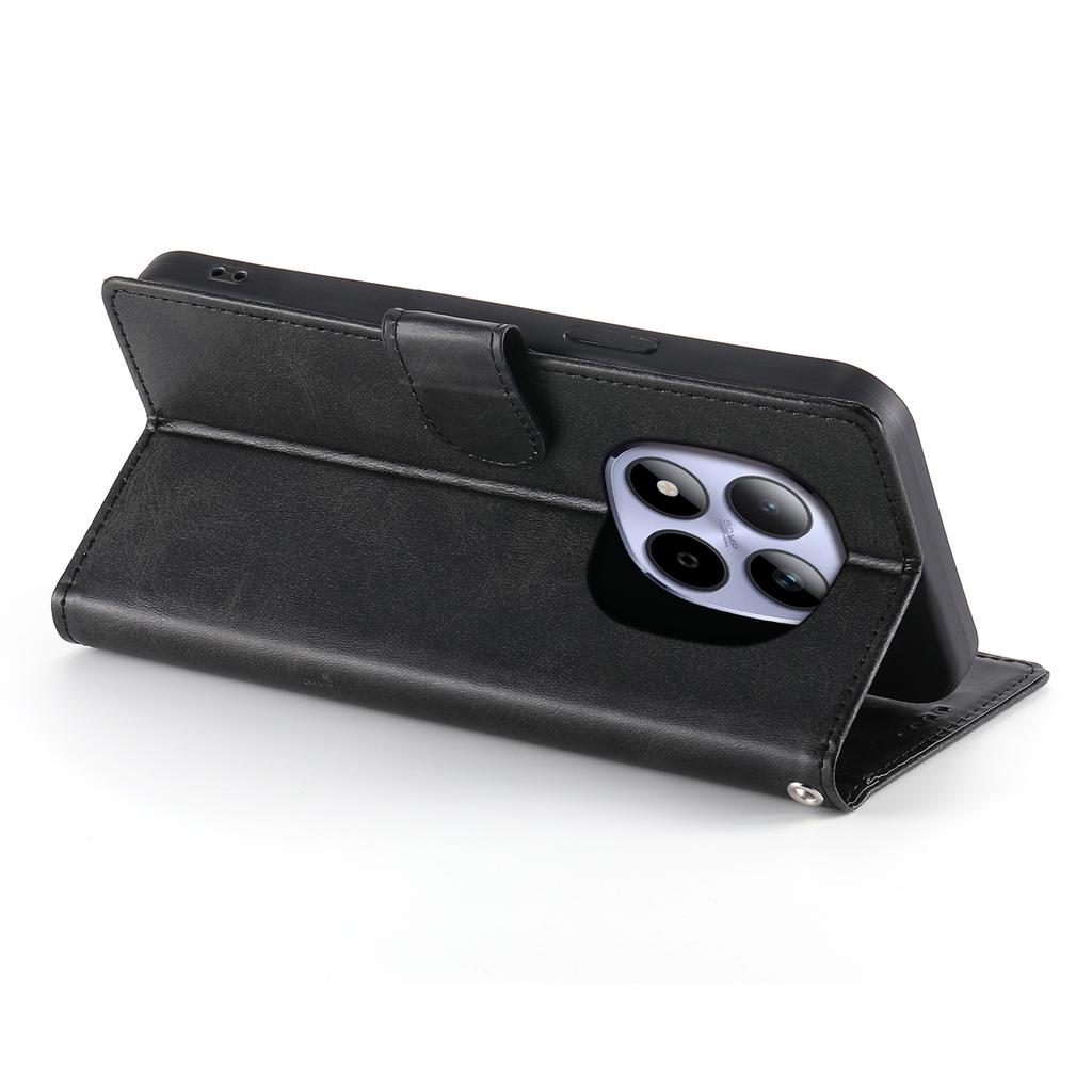 For Xiaomi Redmi Note 15 Pro 5G (Global) Case Stand Wallet Calf Texture PU Leather Flip Phone Cover with Wrist Strap