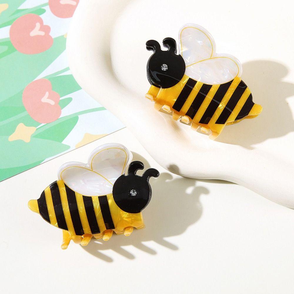 Portable Sweet Design Cartoon Bee Hairpin Cartoon Funny Girls Hair Clip Exquisite Fashion Cute Claw Clip Daily Wear