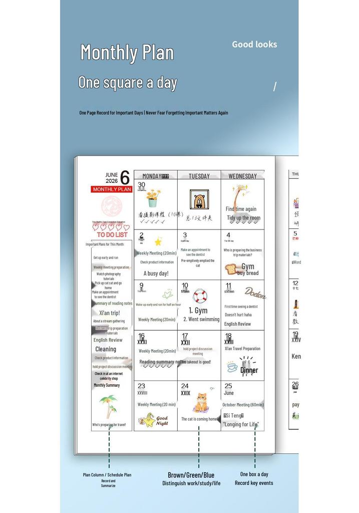 Planejador Diário 2026 A5/A6: Uma Página por Dia, LOGOTIPO Personalizado, Calendário Caderno Bullet Journal com Estampagem a Quente.