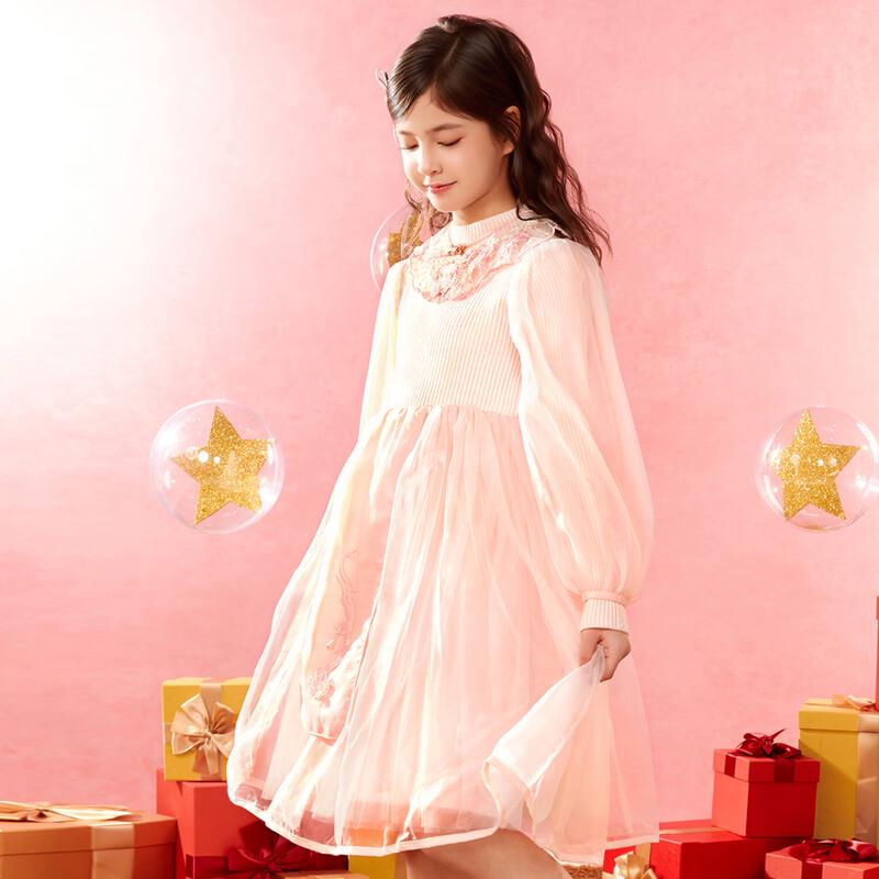 Girls' Traditional Chinese Style Embroidered Tulle Princess Dress