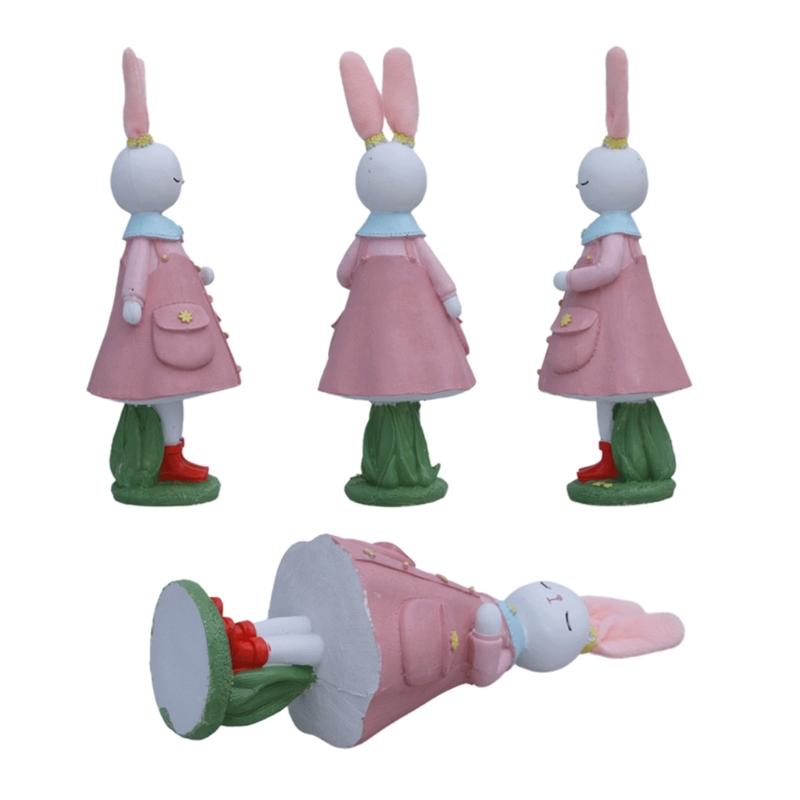 Seasonal Rabbit Sculpture Durable Resin Accessory Seasonal Home Ornament Ideal For Easter Gathering And Display