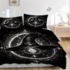 3pcs Witch's Hat Illuminated by Stars and Moonlight Bedding Set - Includes 1 Quilt Cover and 2 Pillowcases, Comfortable Bedding with Stylish Desi