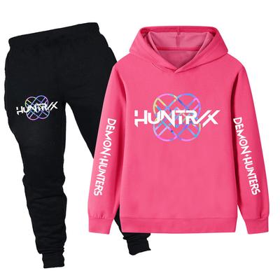 PB1195XX Kids Boys Girls Kpop Mira Zoey Rumi Huntrix Print Long Sleeves Hoodie Pants Trousers Clothes Sets