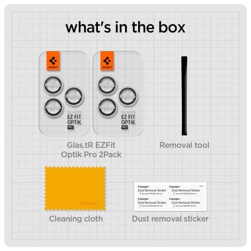 Spigen EZ Fit Optik Pro iPhone 15 Pro, iPhone 15 Pro Max, iPhone 14 Pro, iPhone 14 Pro Max Camera Film with Paste Kit Compatible with iPhone15Pro, iPh