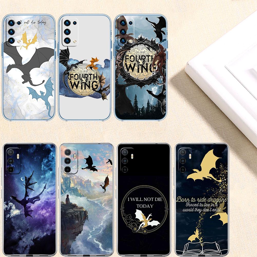 IK30 Fourth Wing Dragons Transparent Phone Case for Samsung Galaxy A04 A04S A14 A23 A34 A54 M23 M33 M52 M53