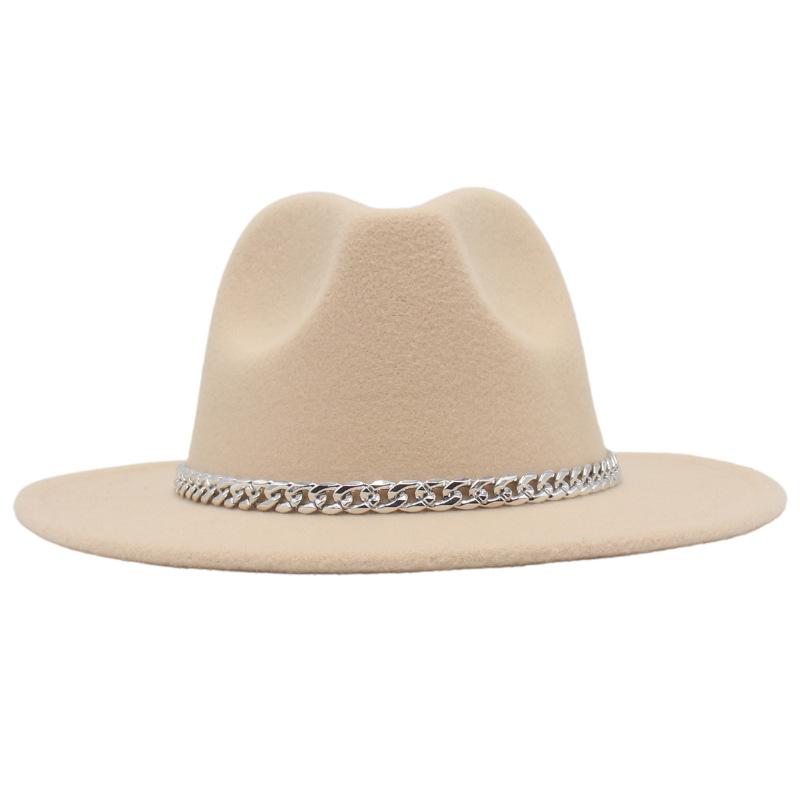 Chain Men'S And Women'S Multi-Colored Stage Hat Woolen Felt Hat Jazz Top Hat Hat