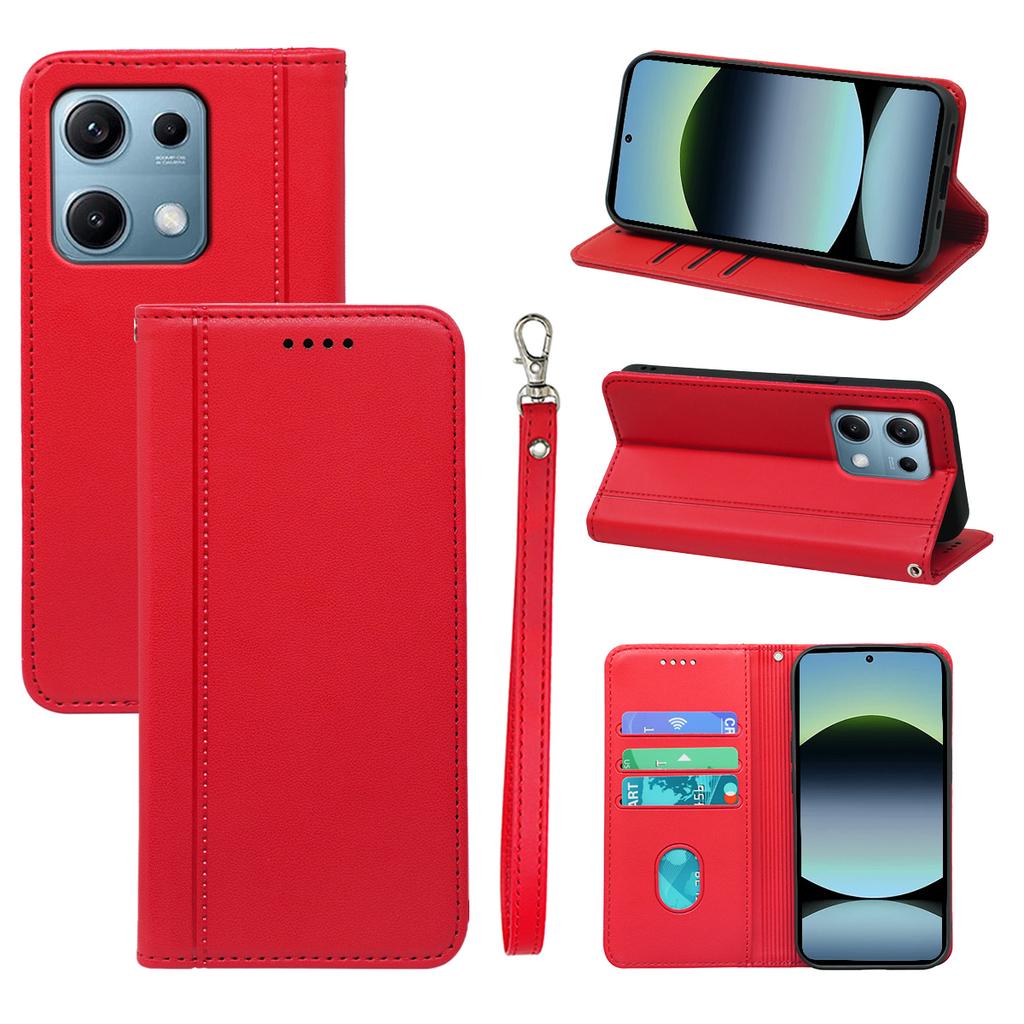 HX01 For Xiaomi Redmi Note 14S 4G Wallet Case Magnetic Closing PU Leather Phone Cover