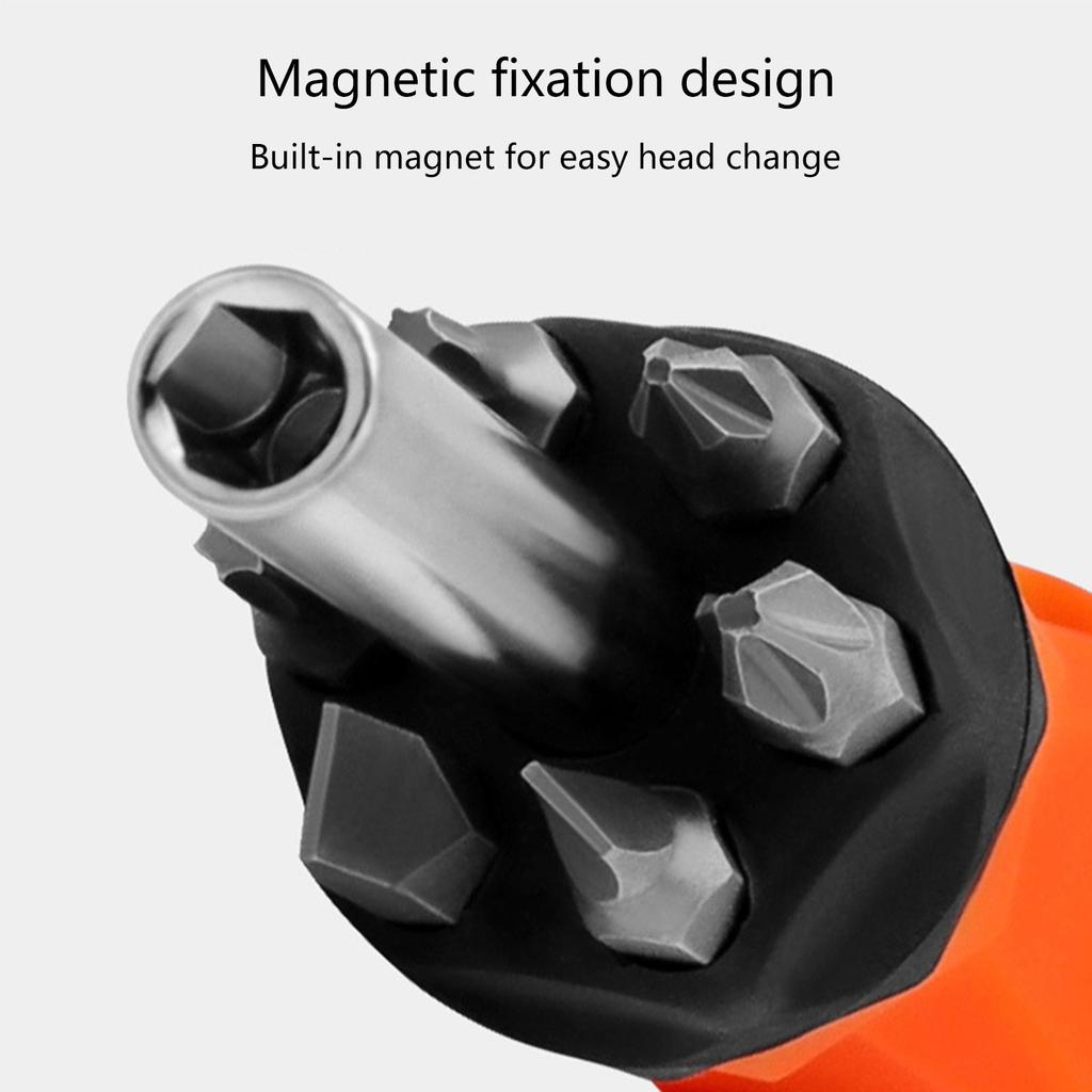 Multi-Bit Stubby Screwdriver Kit Magnentized Fixation Bit Perfect for Furniture Installation Electrical Maintenance 6in1