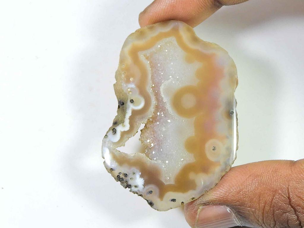 65Cts. Gefärbter schwarzer Druzy-Achat, ausgefallener Kristall-Cabochon, loser Edelstein, 35 x 44 mm, SK-2244