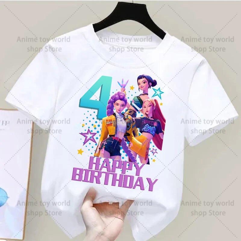 

Huntrix Teen T-shirt Mira Rumi Zoey Kpop Devil Hunter Birthday T-shirt Back-to-School Season Kids Birthday Gift Summer Top 110