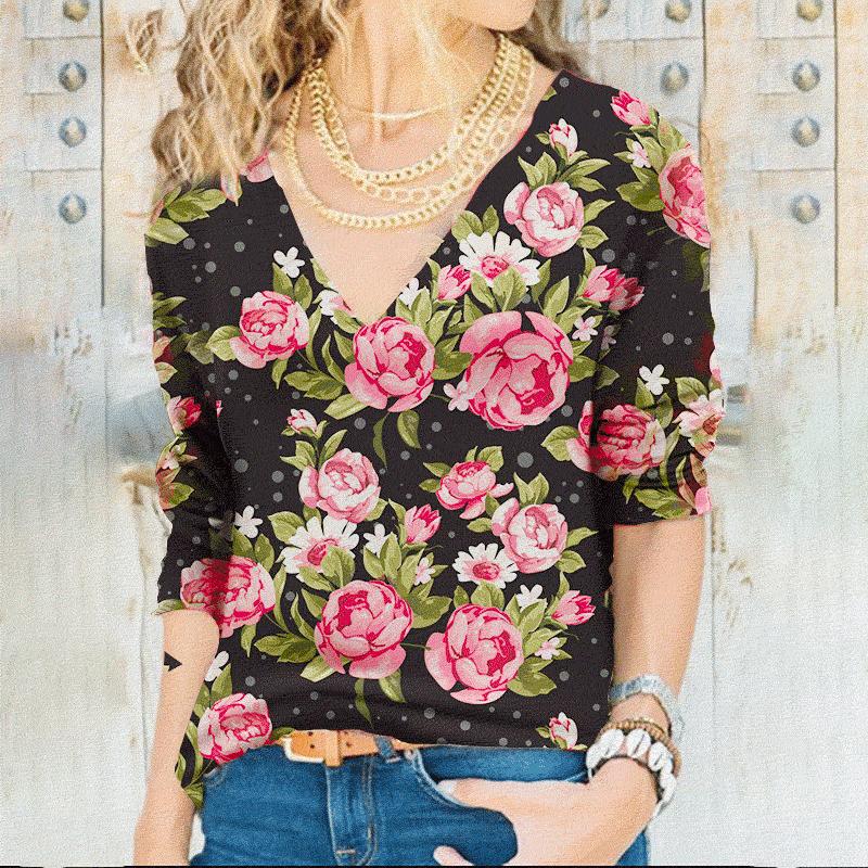 Buy Women's Tshirt New Fashion Women's Loose Printed Top Printing Long