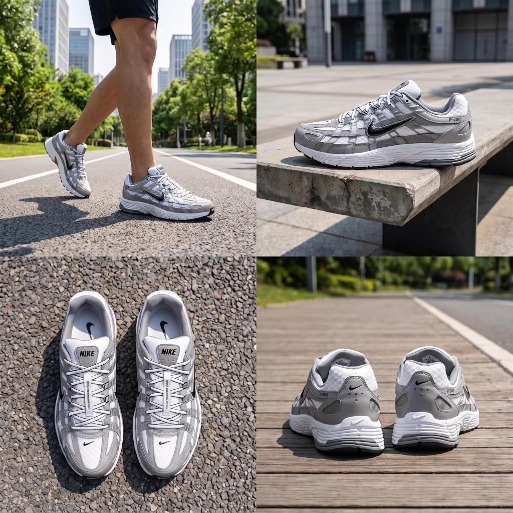Nike P-6000 White Metallic Cool Grey Men Sneakers Black IR2004-100