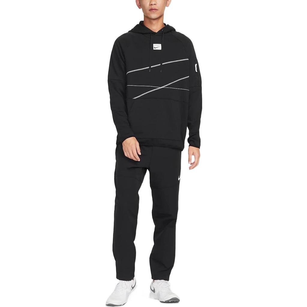 Nike Logo Baskılı Desen Bağcıklı Kapüşonlu Uzun Kollu Sweatshirt Erkek Üstleri Siyah DQ6621-010