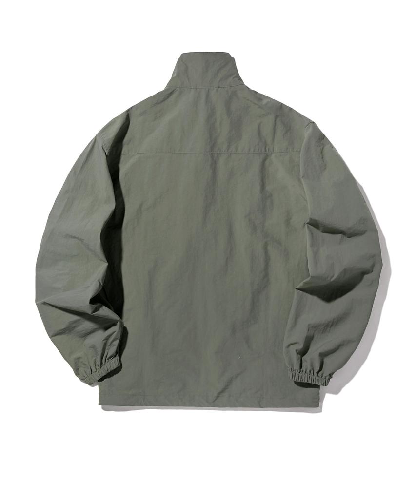 Slit Studio Lettering Windbreaker Jacket Khaki