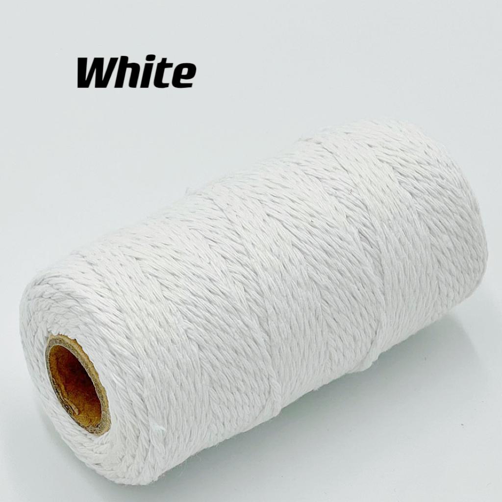 2mm 100m Macrame Cotton Rope Twisted Jute Colored Cotton Two-Color Rope Process For Wall-Mounted Gift Packaging DIY Wedding Deco