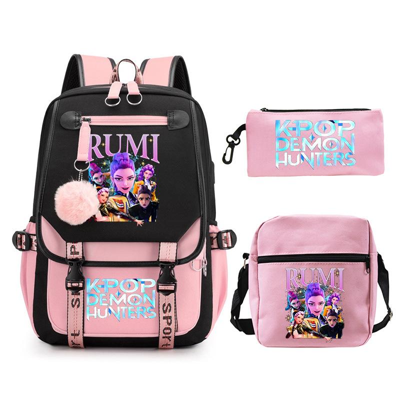 KPop Demon Hunters Cross-border Large Capacity Campus Trend Primary and Secondary School Student Leisure School Bag