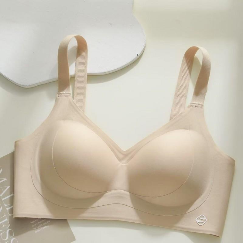 Womens Push Up Bra Small Bust Seamless Wirefree T-Shirt Lingerie With Side Support
