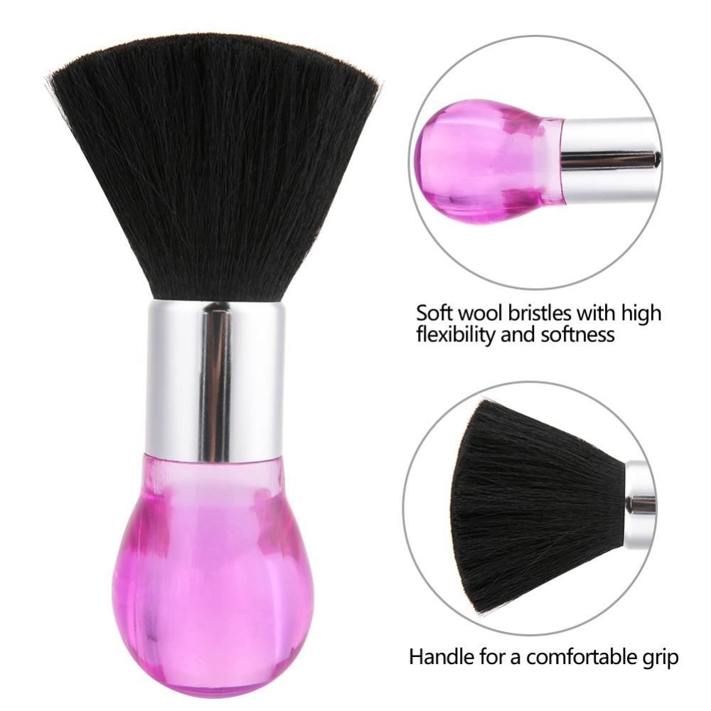 Comfortable Handle Hair Clean Hairbrush PS Handle Neck Face Duster Brush Barber Salon