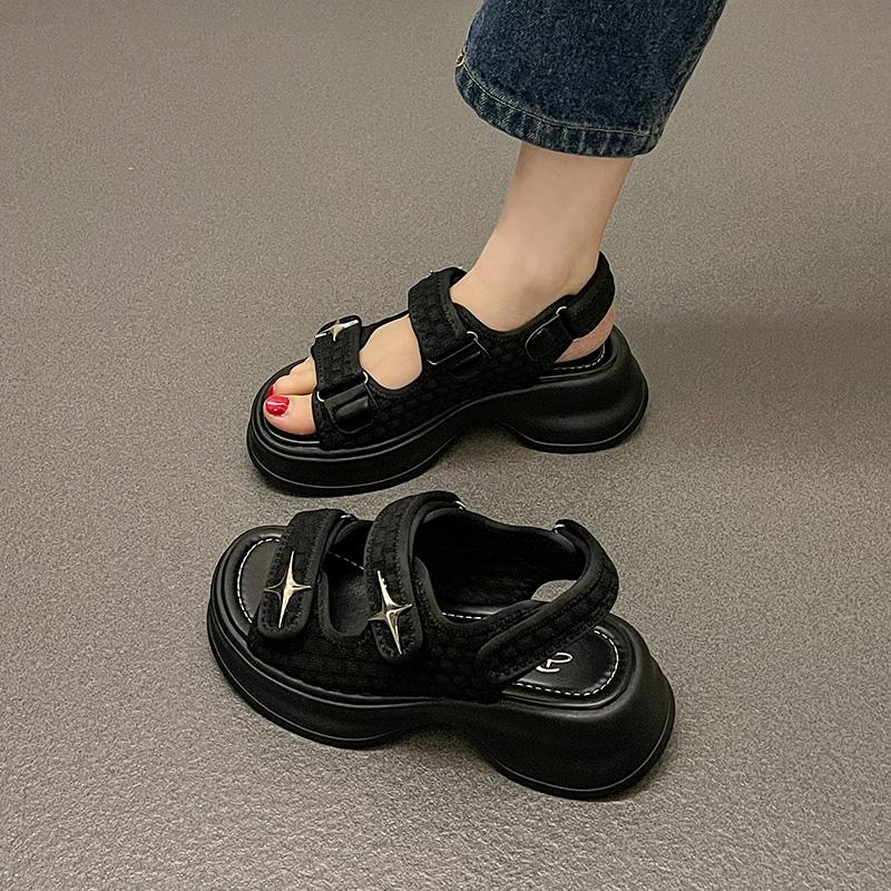 Fashion Luxury Woman Platform Sandals Ladies Elegant Medium Women's Shoes Flats Summer Sandals Women 2025 New Designer Shoes Girls