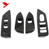 For Subaru Forester 2025 Car Interior Accessories Window Switch Cover Decor Trim Carbon Fiber Style Accessories Black Chrome 4PC