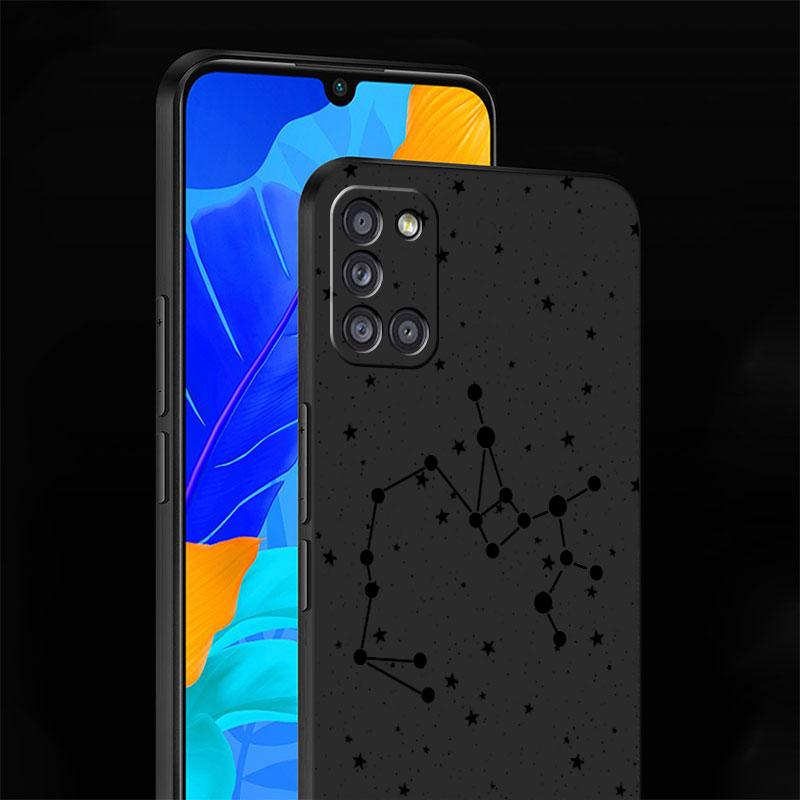 Custodia Dodici Costellazioni Per Samsung Galaxy A52 A12 A32 A51 A21s A71 A13 A53 A22 A31 A72 A03 A02s A41 Guscio Nero per Telefono