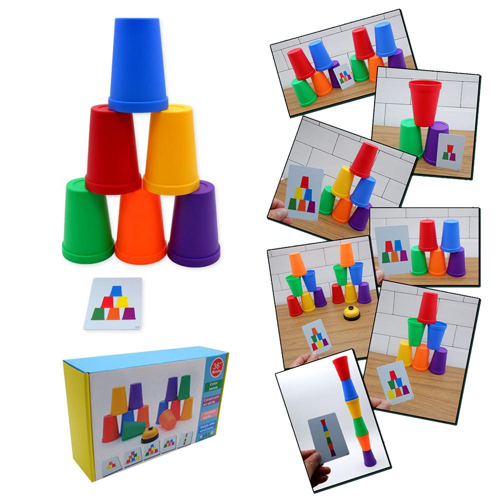 Children Stacking Cups Quick Stacks Cups Sports Speed Training Game Classic Interactive Challenge
