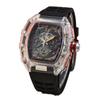 New Leather Crystal Transparent Multifunctional Running Seconds Business Calendar Quartz Watch