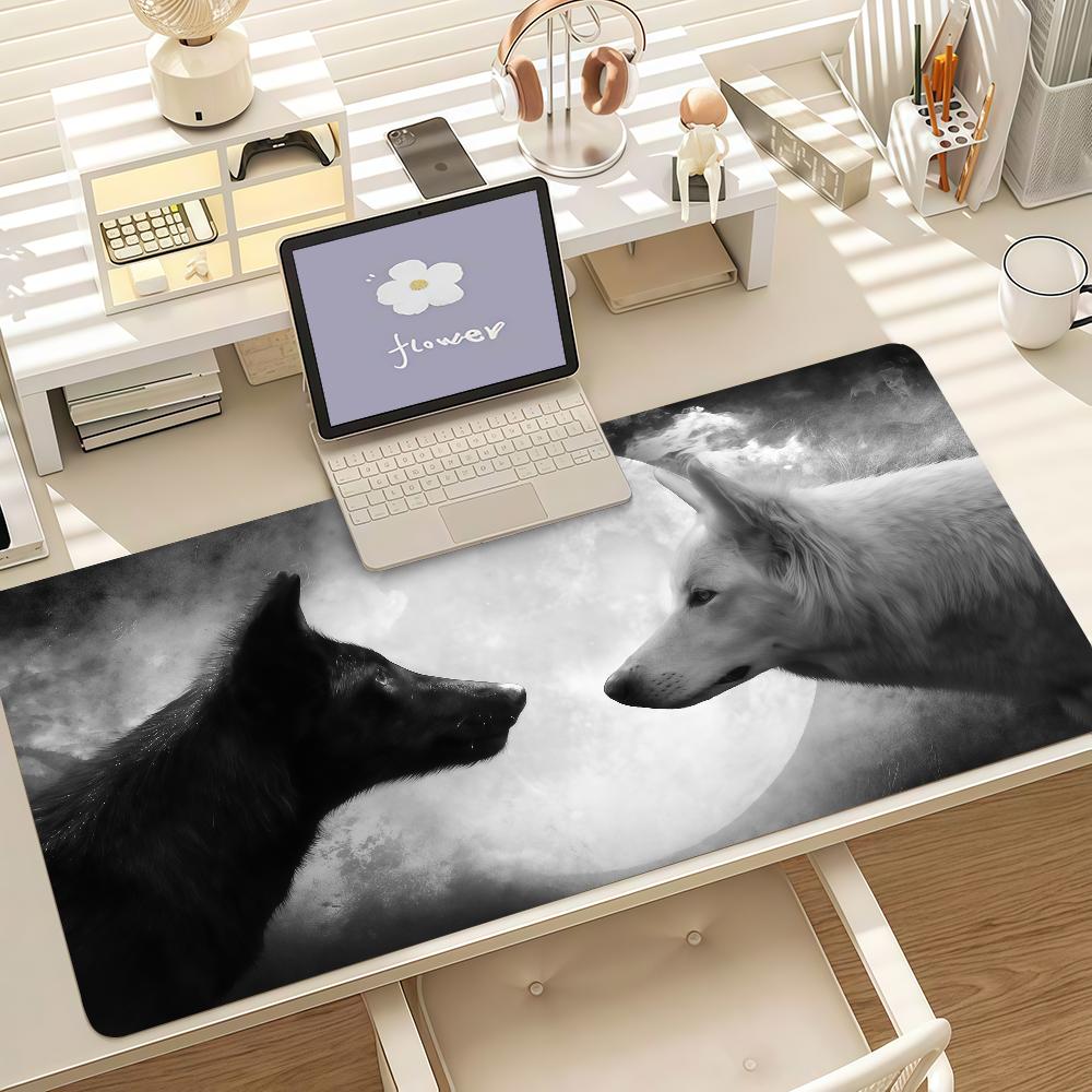 Wolf Mauspadd Anti-Rutsch-Gummikante Verriegelt Verdickt Laptop Gaming Schreibtischmatte