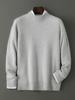 Men's Thick Pure Wool Sweater - Half-High Collar, Loose Pullover, Popular Fashion Base Layer.