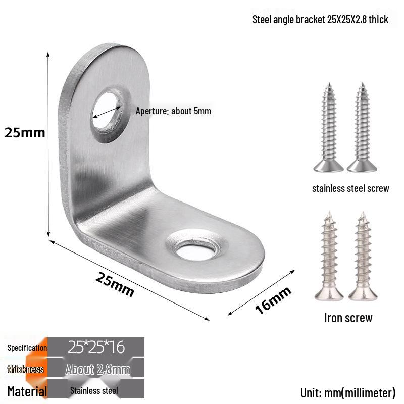 Thickened Stainless Steel 90° Right Angle L-Shaped Corner Bracket Shelf Support