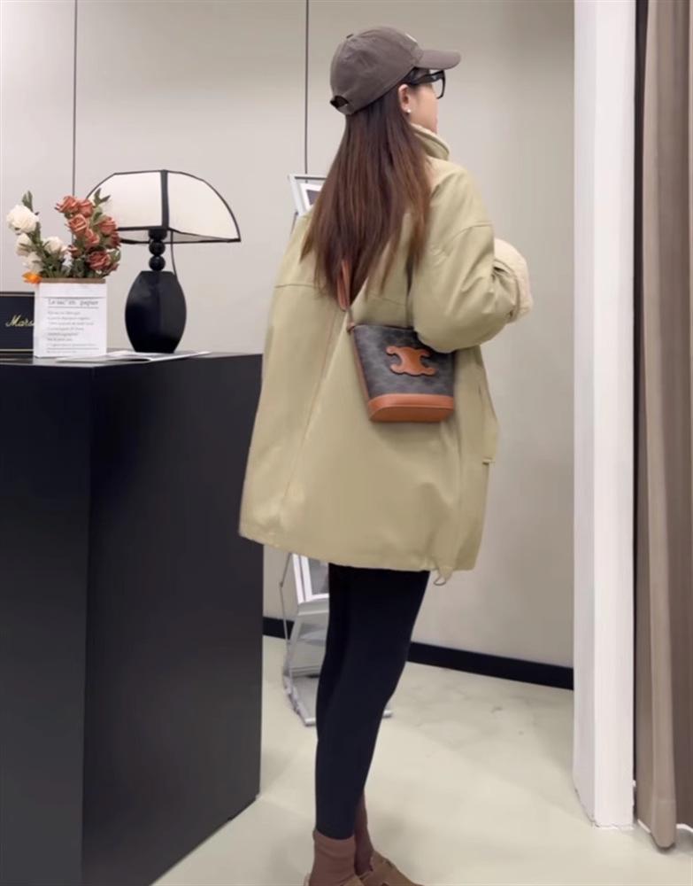 Women's Fleece-Lined Lambswool Parka with Stand-Up Collar - European Style 2024 Autumn/Winter