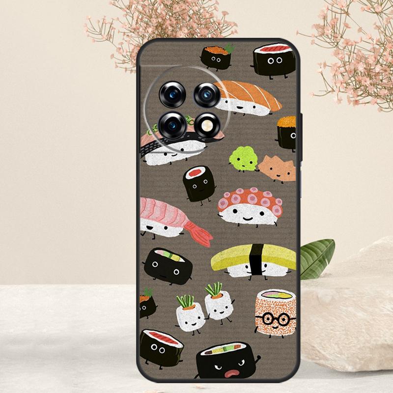 Sushi Food Case For OnePlus 15 R 13 13T 13R 12 12R 11 10T 8T 9 10 Pro Nord 5 CE 4 2 3 Lite N20 N30 Cover