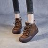 Fashion GKTINOO 2024 Winter Warm Fur Shoes Women Genuine Cow Leather Snow Boots Chunky Platform Flat Heel Casual Ankle Boots Retro Style