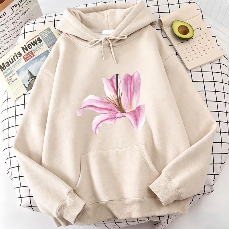 Casual Flower Print Hoodies Hoodies Sweatshirts Women Tops Spring Autumn Winter Oversized Graphic Hoody