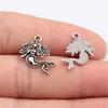 Mermaid Ocean Princess Charm Antique Bronze Zinc Alloy Jewelry Making Supplies Kids Style Jewelry Charms Handmade