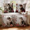 Cat And Rose Cushion Covers Pillowcase Fantasy-Inspired Decor For Your Home Sofa Cushion Cover Living Room Bed Car Decor
