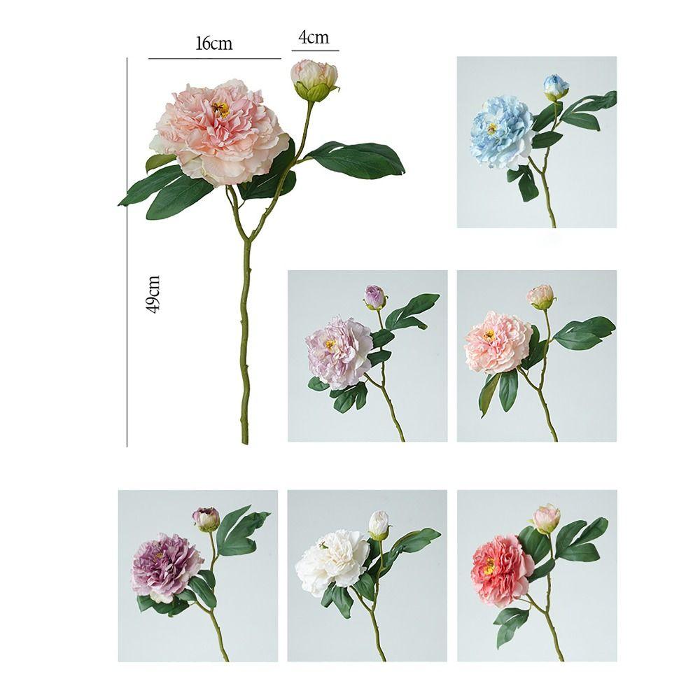 49CM Peony Artificial Flowers Big Peonies Fake Flowers Simulation  For Wedding Home Decoration