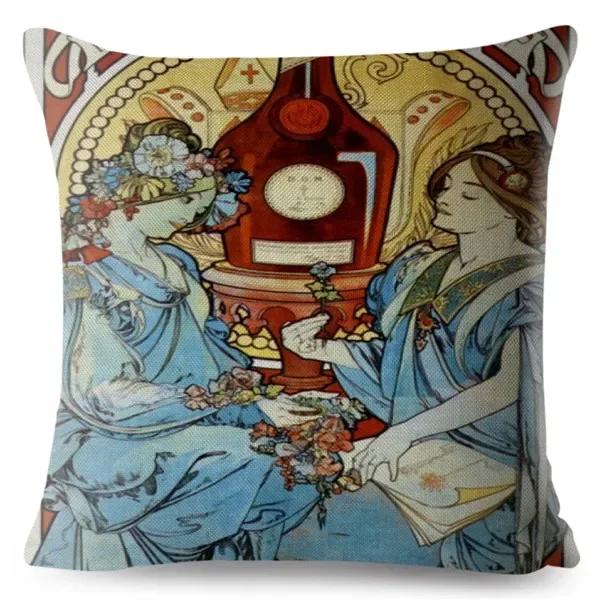 Art Nouveau Mucha Gallery Povlak na polštář Béžový povlak na polštář Autosedačka Home Decor