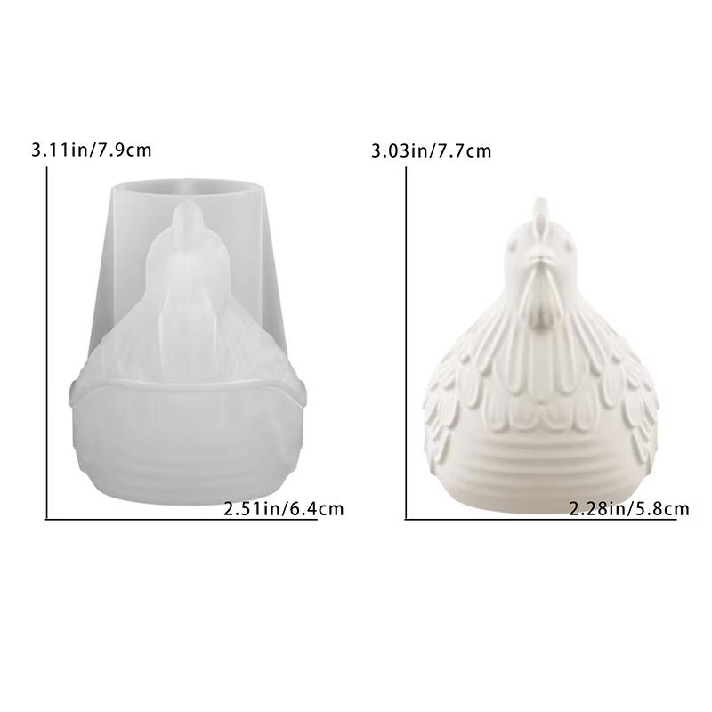 Plaster Hen Decoration Multi-Functional Epoxy Resin Mold 3d Animal Mold Vivid Chicken Candle Holder For Home Decoration Wedding