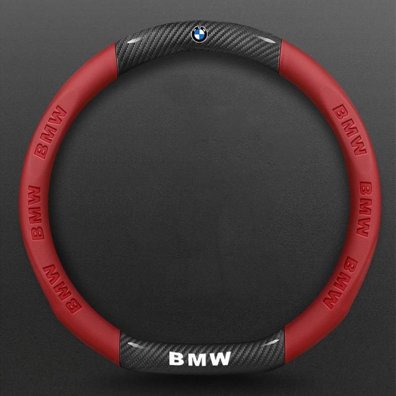 For BMW M3 M4M5 E36 E39 X1 X3 X5 E46 E60 E90 E91 FO1 F10 F15F20 F30 X7 Car Anti-slip Leather Carbon FiberSteering Wheel Cover