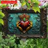 2d Flat 30*20cm, Charming Vintage-Style Wooden Wall Art, Red Heart In Hands Design, Perfect for Home, Office, Bathroom, Kitchen, Garden, Bedroom, Bar
