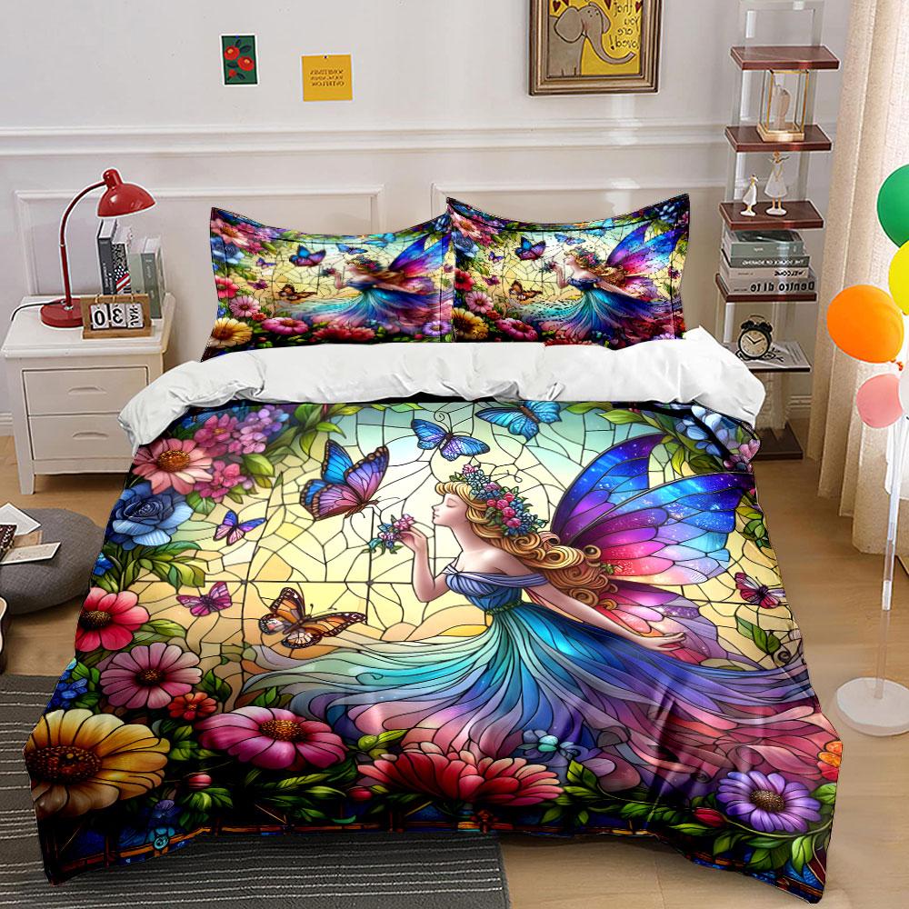 Colorful Fairy Garden Decoration Set Exquisite Three-Piece Bedding Set Gift For Kids And Adults