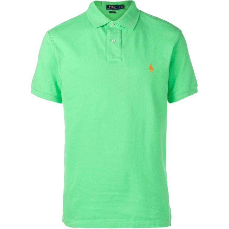 

Polo Ralph Lauren однотонная рубашка поло с вышитым логотипом с коротким рукавом, мужские топы, зеленая 710536856-161 S