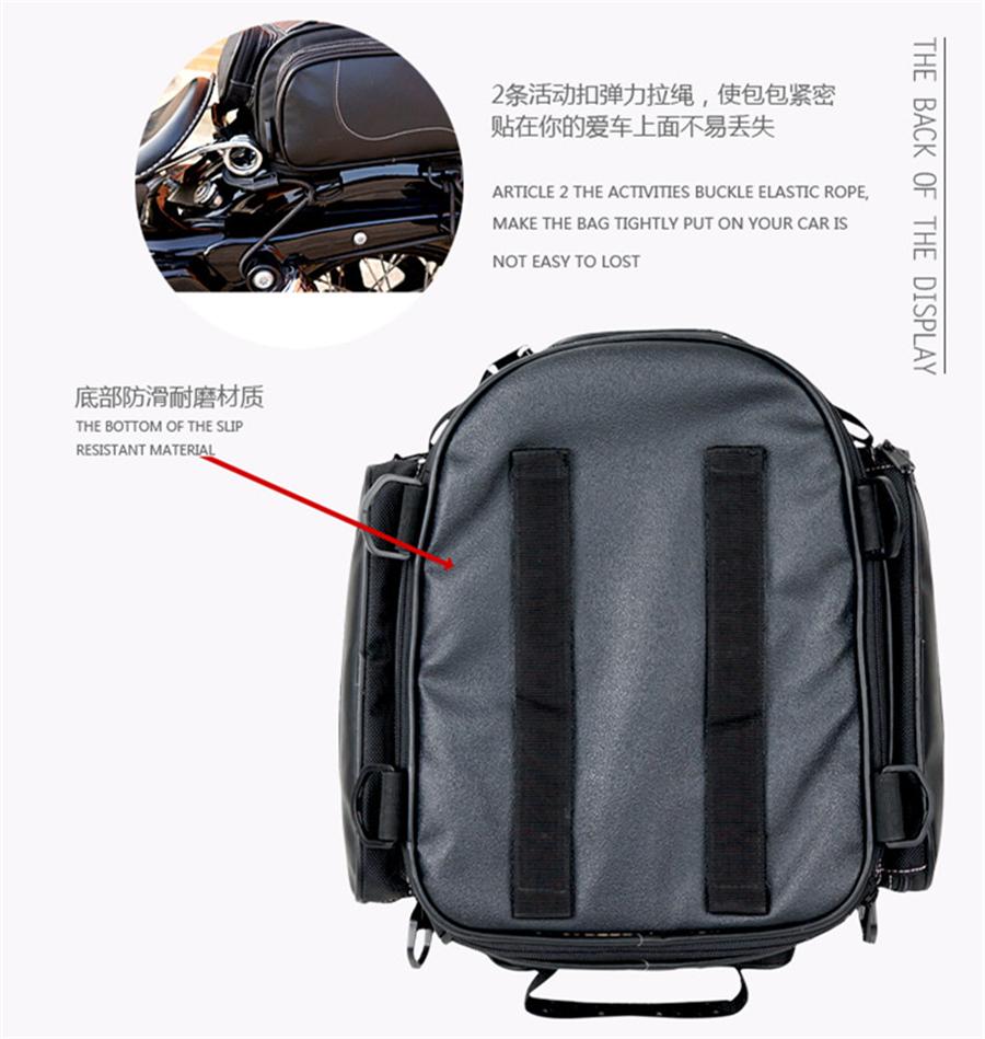 PU Leather Motorcycle ATV Scooter Rear Seat Luggage Travel Tail Bag Box x1