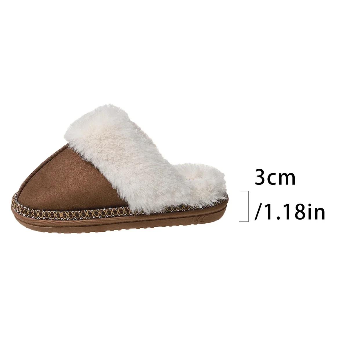 

Winter 2024 Women Slippers New Comfortable and Warm Women s Fur Slippers Casual and Fashion Indoor Cotton Slides Zapatos Mujer 36 коричневий