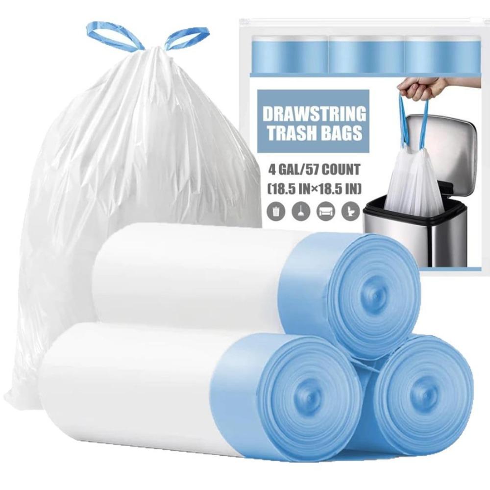 4-Gallon Thickened Drawstring Trash Bags, Portable for Home Kitchen/Dorm, Strong Household Garbage Bags RQSL-WM-0063-51