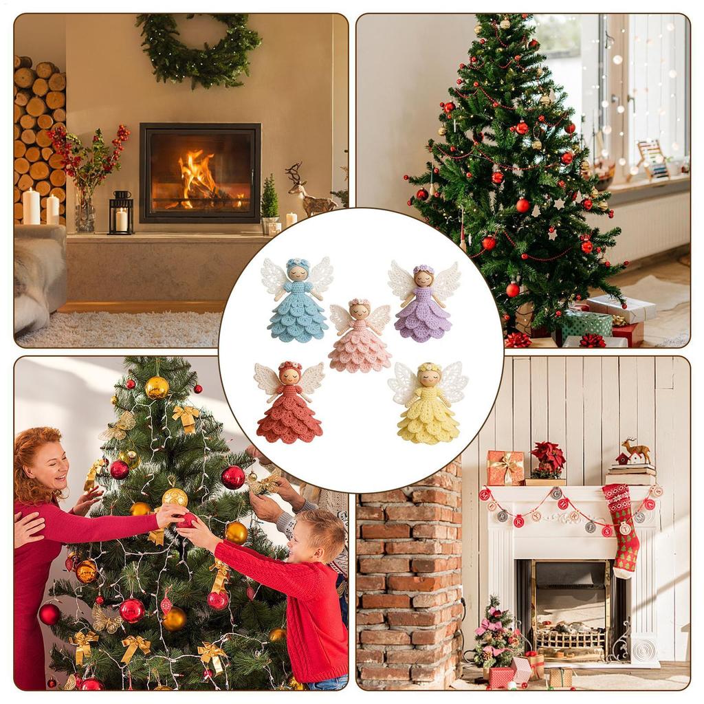 Beginner Crochet Kit with Angel Doll Ornament DIY Craft Set for Adults Teens Christmas Gifts Holiday Party Home Decoration
