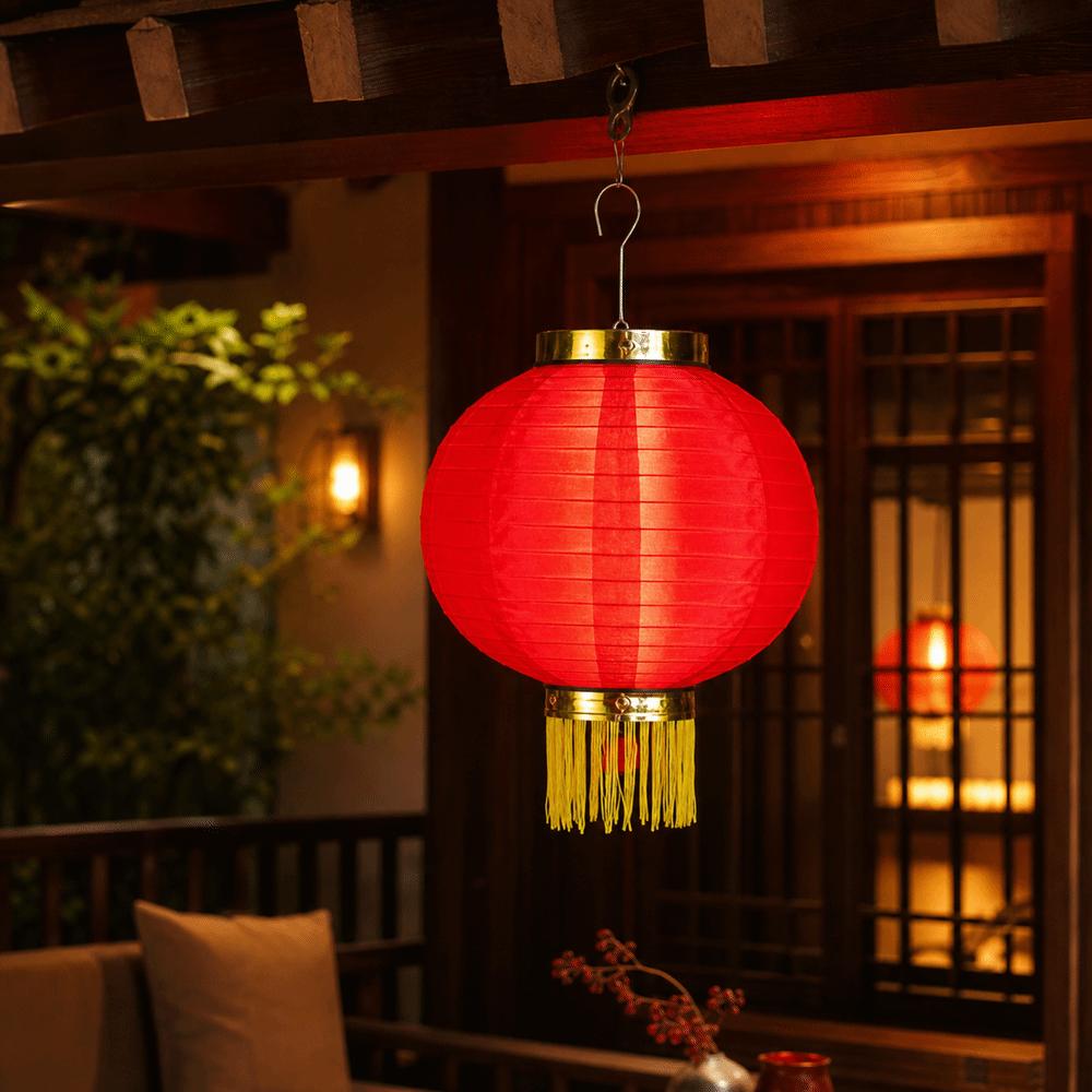 Cloth Festive Lantern Round Shape Hanging Lantern Chinese Lantern for Wedding Party Decorations