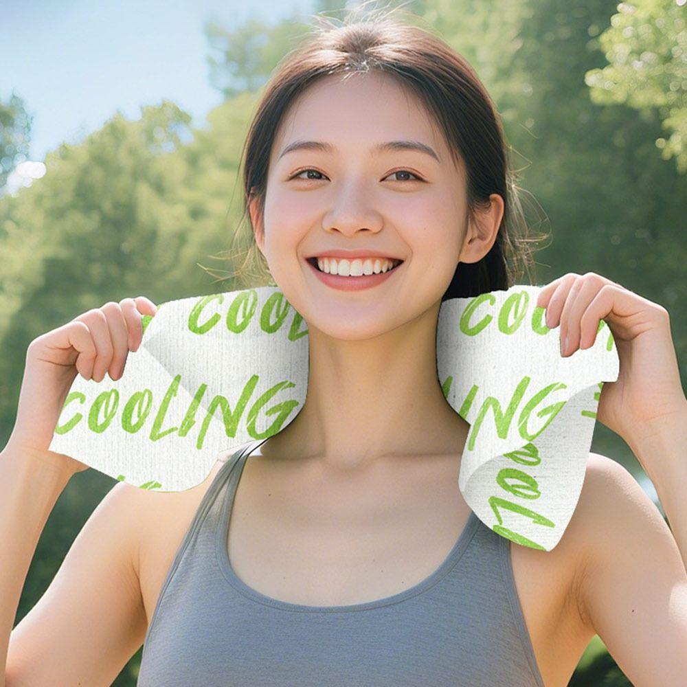 10Pcs Non Woven Fabric Cooling Towel Disposable Breathable Sweat Wipes Quick Drying Sunstroke Prevention Instant Cold Towel